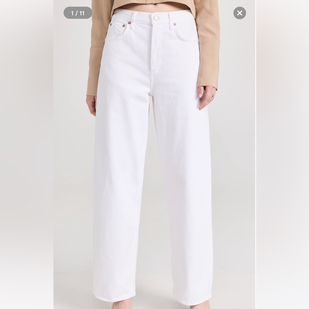 Agolde White Flare Jeans with Wide Leg